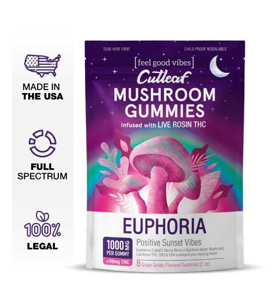 Cutleaf Euphoria Mushroom Gummies - Strawberry Gelato_greenrepubliclife.com