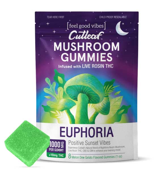 Cutleaf Mushroom Gummies Euphoria - Melon Dew Gelato