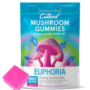 Cutleaf Euphoria Mushroom Gummies - Strawberry Gelato_greenrepubliclife.com