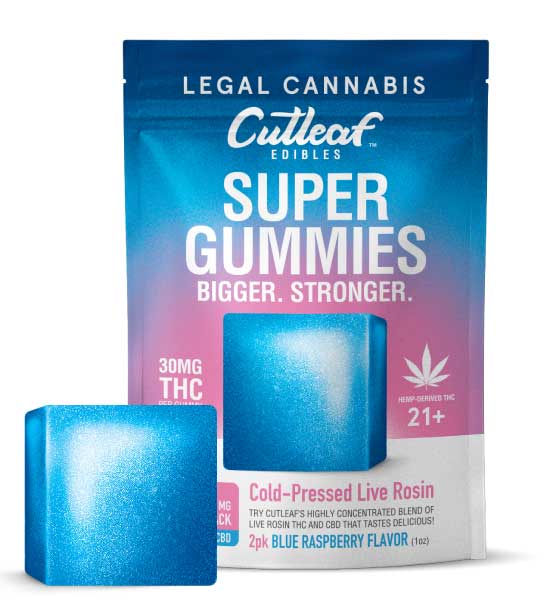 Cutleaf Super Gummies - Blue Raspberry flavor_greenrepubliclife.com